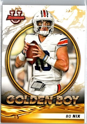 2021-22 Bowman University Bo Nix #GB-7 Auburn Tigers Golden Boy