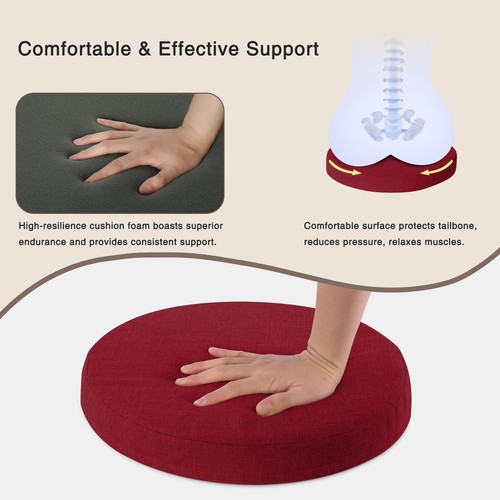 Round Chair Cushions for Dining Chairs 2 Pack Extra Thick Seat Cushion Circle... - Imagen 5 de 6