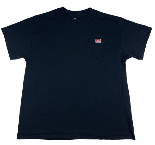 Ben Davis Pocket T-Shirt XL Schwarz Kurzarm Rundhals Logo Y2K Workwear