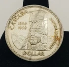 1958 Canada Dollar Silver Totem Pole Coin #21979
