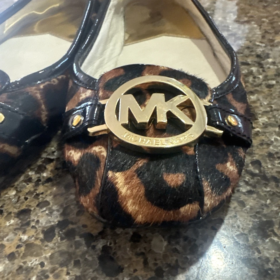 MICHAEL KORS Ballet Planos Estampado Leopardo Pelo de becerro Mujer’s Talla 8 Foto 4 de 4