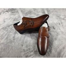 Johnston Murphy Gibbons Double Monk Strap Oxfords Mens 11.5 Brown Leather