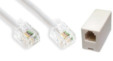 RJ11 Extension ADSL Cable + RJ11 Straight Coupler 6P4C Extend Lead 1m to 30m