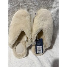 Universal Thread Kylar Cream Faux Fur Slide Slippers Womens Size 6 New