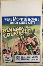 Original US Window Card Return of the Creature Universal Horror Monster Poster
