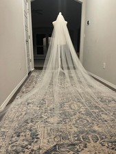 Elegant White Ivory Soft Tulle Mantilla Lace Style Bridal Wedding Veil Wedding