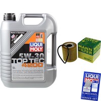 Mann Inspektionspaket 5L Liqui Moly Top Tec 5W-30 FüR Smart Fortwo Coupe 0.8 CDI