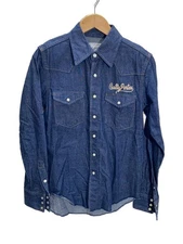 WACKO MARIA Long Sleeve Shirt, Size S, Cotton, IDG, Solid Color