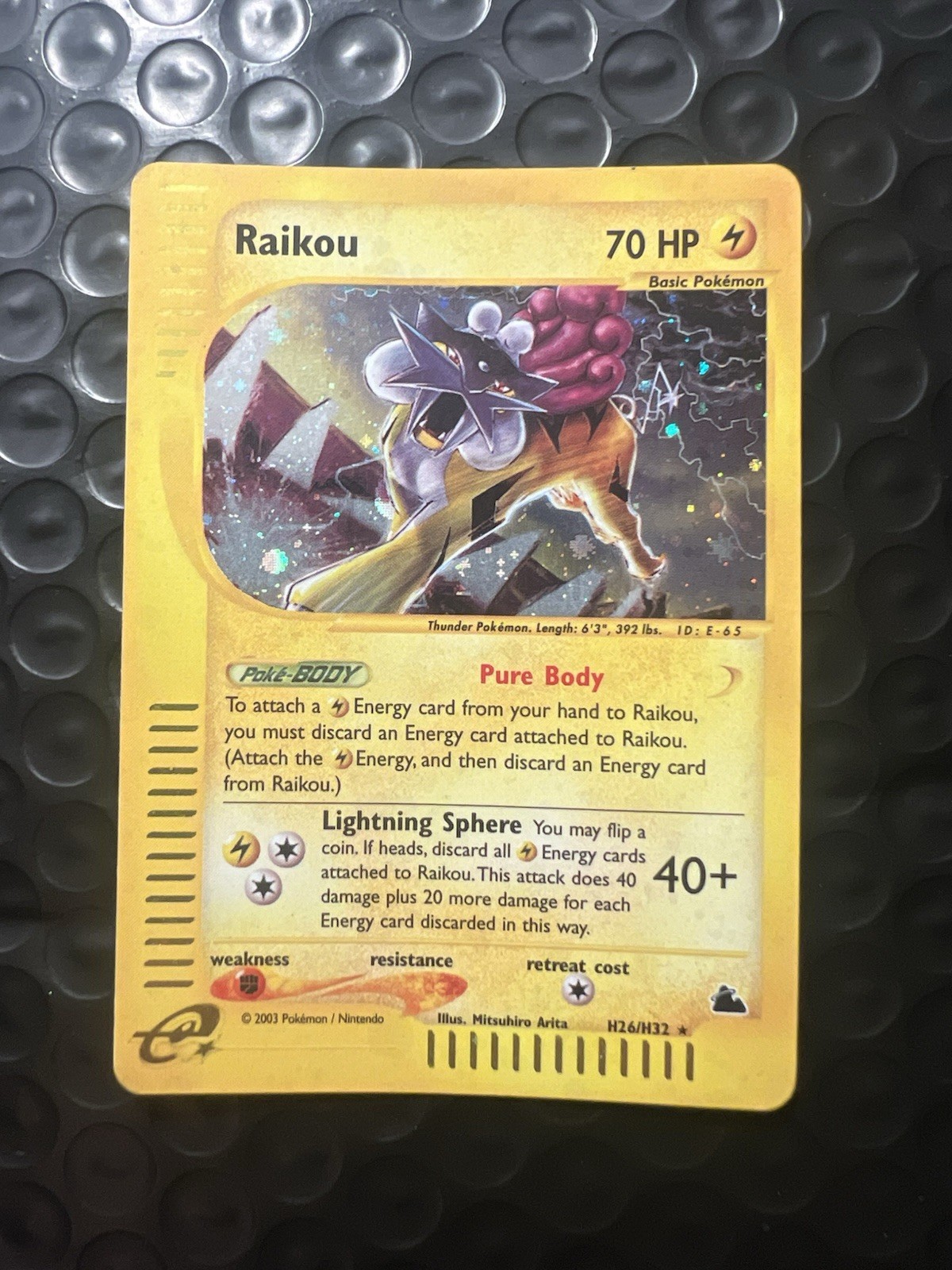Raikou H26/H32 Skyridge Holo Rare Pokemon TCG Nintendo e-reader legendary LP