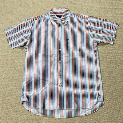 Tommy Hilfiger Shirt Mens Medium Classic Fit Multicoloured Striped Short Sleeve - Image 1 of 4