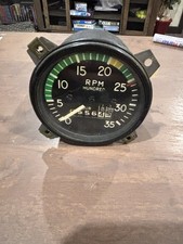 AIRCRAFT INDICATOR STEWART WARNER P/N 550-631 RPM GAUGE AS REMOVED PIPER A/C