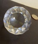 Clear Faceted crystal ball 2" wide paper weight — photo 5
