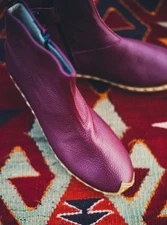 Sabah Style, Handmade Turkish Yemeni Boots Bordeaux Women’s Size EU 40 US 9.5