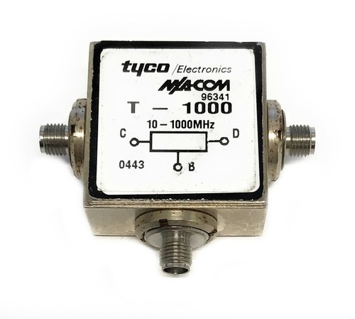 Tyco Electronics M/ACOM T-1000 2-Way Power Divider 10-1000MHz 50Ω RF Splitter