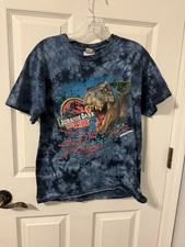 Vintage Jurassic Park The Ride Tie Dye T Shirt Universal Studios M