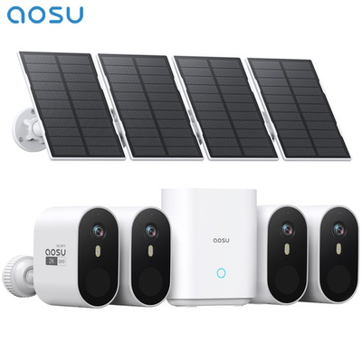 #ad #ad AOSU 3MP Solar Security Cameras Outdoor WirelessHome Security System 4 Cam Kit $139.99