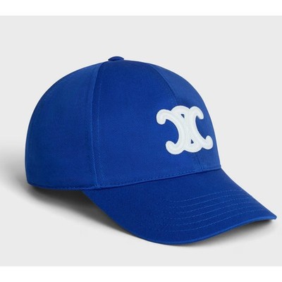 Celine Womens Triomphe Baseball Hat Cap Royal Blue Small Bleu Roi