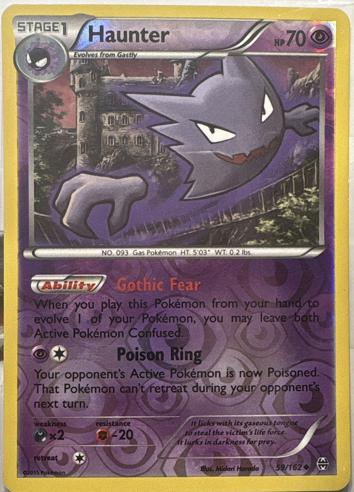 Haunter Reverse Holo Uncommon XY - BREAKthrough 59/162 LP