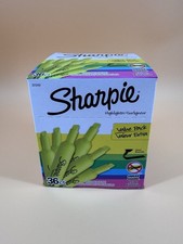 Sharpie Tank Style Chisel Tip Highlighters Bright Yellow 36 Count NEW