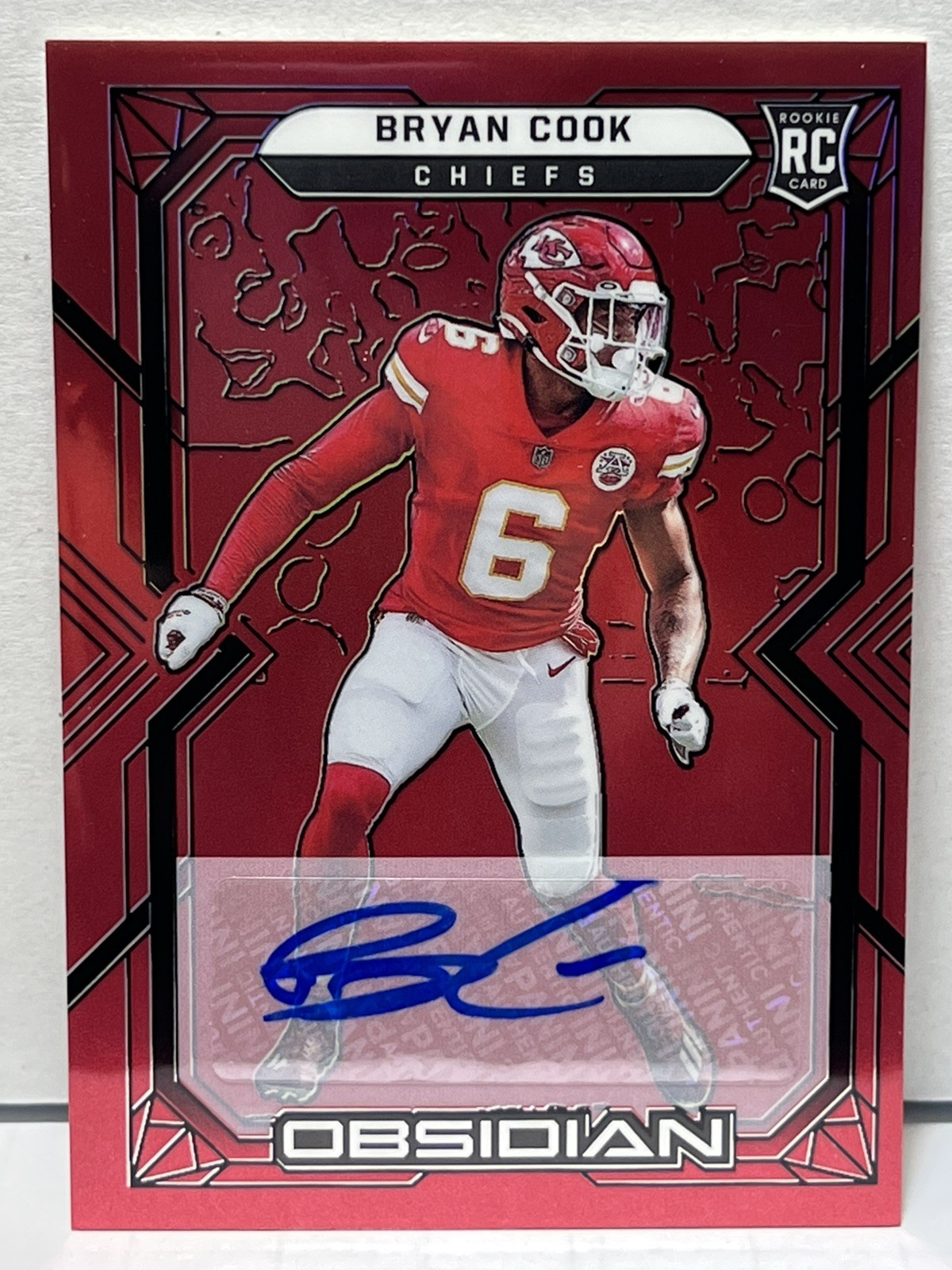 Bryan Cook Panini Obsidian #157 Autograph-Electric Etch Red