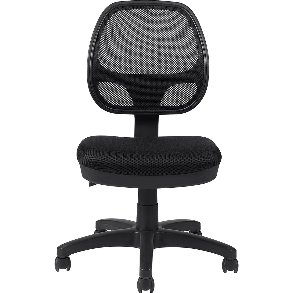 Silla de trabajo Global Offices To Go, malla, negra, asiento: 19 pulgadas de ancho x 17 pulgadas de profundidad, Foto 2 de 3