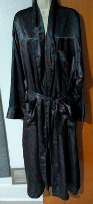 Vintage Number 1 London Fog Satin Robe L/XL Paisley Print 