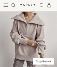 Varley Ribbed Oatmeal Half Zip Collared Sweatshirt Women s Size XL
