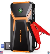 2000A Portable Car Jump Starter for 7L Gas/5L Diesel Engines, Lithium Booster