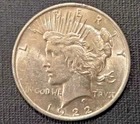 1922 SILVER PEACE DOLLAR; XF/UNC CONDITION; VERY NICE ITEM