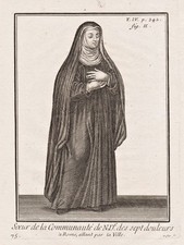 Suore Infermiere Dell'Addolorata Roma Rom Ordine Costume Incisione 1790