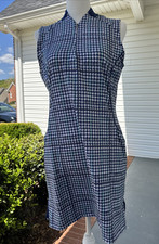 EP New York Golf Dress Undershort Womens M Sleeveless 1/4 Zip Houndstooth Navy