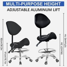 Hydraulic Rolling Swivel Stool Salon Spa Tattoo Chair Height Footrest Adjustable