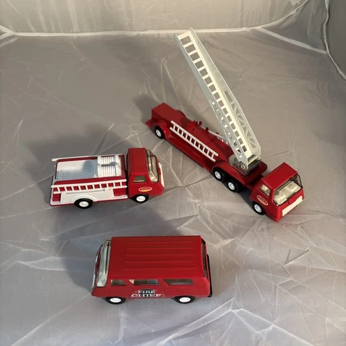 Vintage Pressed Steel Tonka Firetrucks, Three, 1960s Or 1970s
