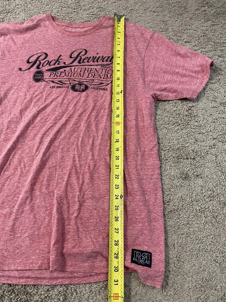 Camisa Rock Revival Para Hombres XL Rosa Gráfica Camiseta Auténtica Premium Denim Los Ángeles Foto 3 de 4