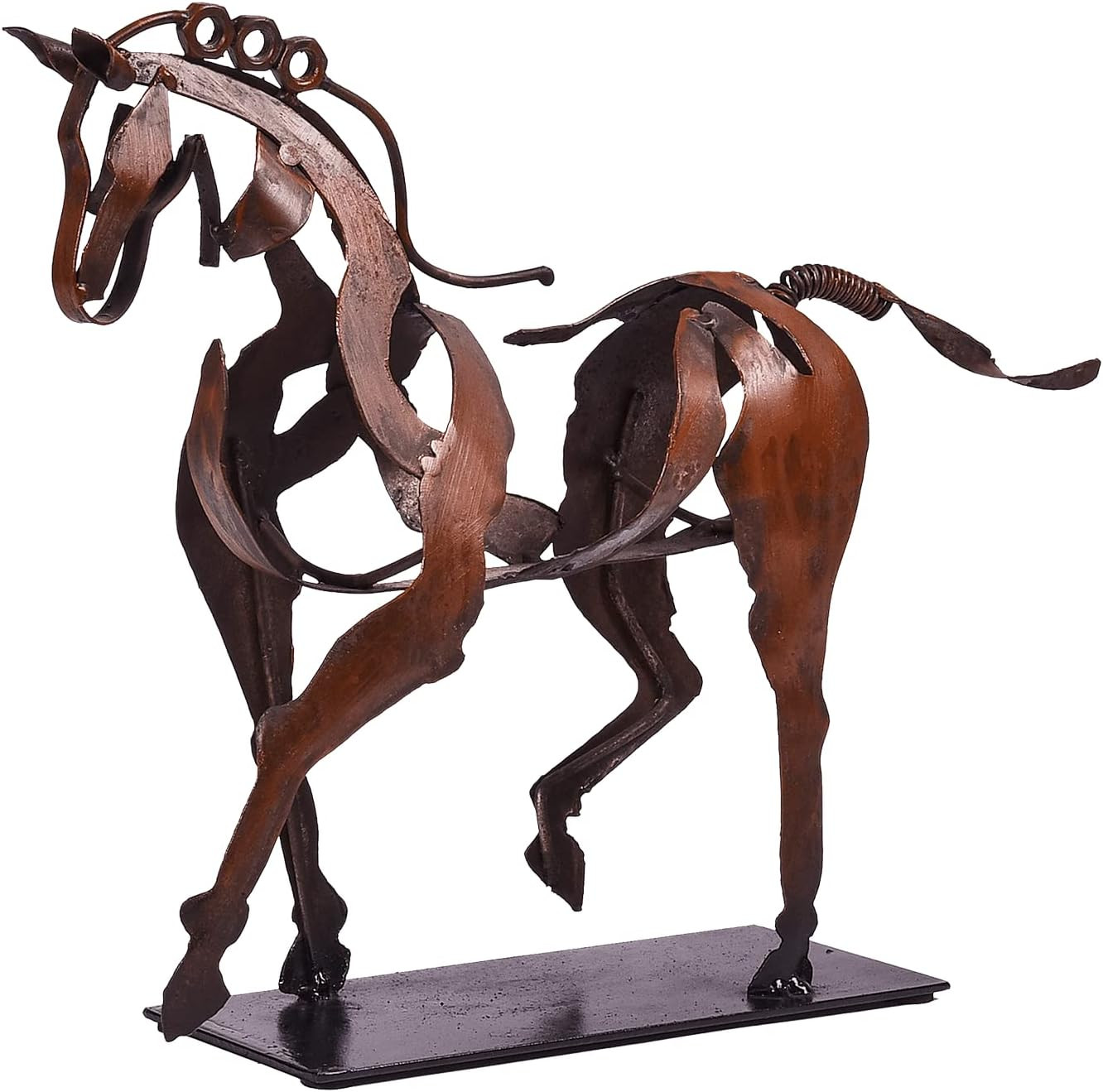 Handmade Horse Statue - Unique Rustic Decor for Office & Home - Hand-Painted Met