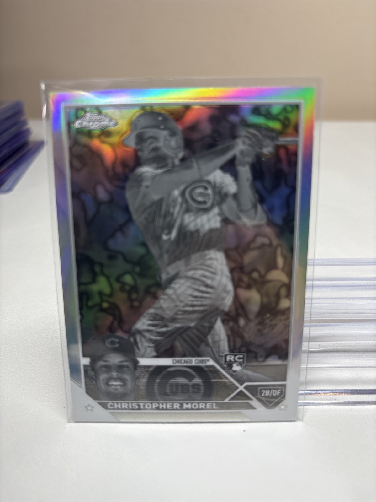 2023 Topps Chrome #198 Christopher Morel Rookie NEGATIVE REFRACTOR RC Cubs