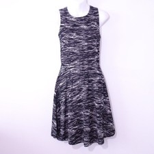 Grey State Black White Woven Chevron Sleeveless Fit Flare Dress Sz S NWT 198