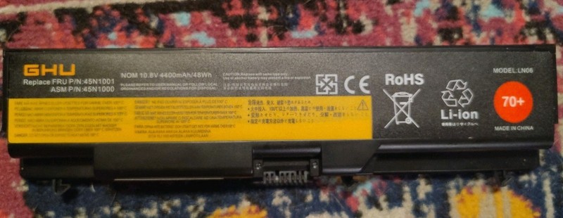 GHU New Battery 70+ 48 WH 0A36302 0A36303 45N1001 Compatible w/ Lenovo Thinkpad