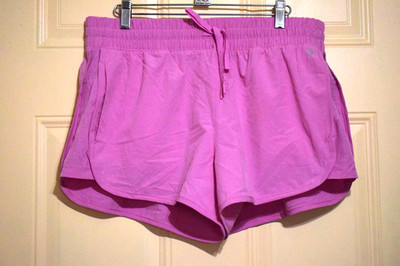 Layer 8 Qwick -Dry Running Gym Shorts Brief-Lined Drawstring Women's L NWOT