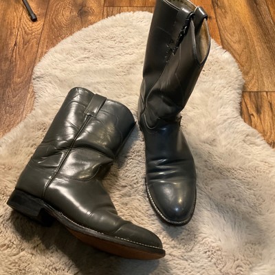 Tony Lama Roper Boots Size 8.5 Gray Round Toe Pull On  display picture 1