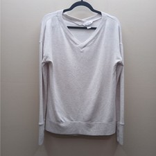 Athleta Long Sleeve Sunrise V-Neck Fleece Pullover Sweatshirt Cozy Size Small