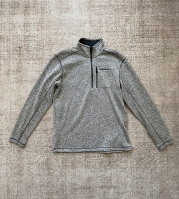 Eddie Bauer Men's Quarter Zip Pullover Size Medium Heather Gray
