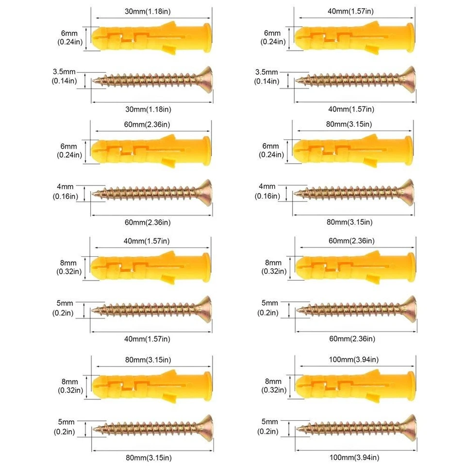 Plastic Expansion Screw Self Drilling Wall Screws New Expansion Tube Nails - image 2 of 4