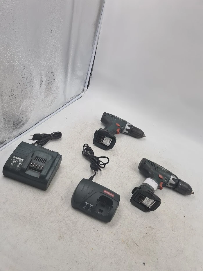 Lot of 4 Metabo Power Tools - 2 Drill/Drivers, BS18 LI, 2 Chargers, Working - Image 2 of 4