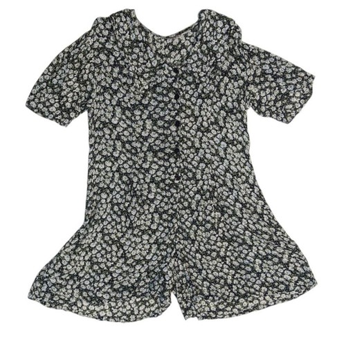 Vtg 90s Anegada's Cottage Prairie Floral Textured Short Sleeve Romper L - Picture 1 of 8