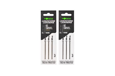 Korda Kable Leadcore Leader QC Swivel Ready Tied 50cm Carp Fishing