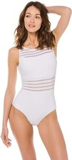 JETS SWIMWEAR AUSTRALIA 256906 Women High Neck One-Piece Swimsuit Size 10