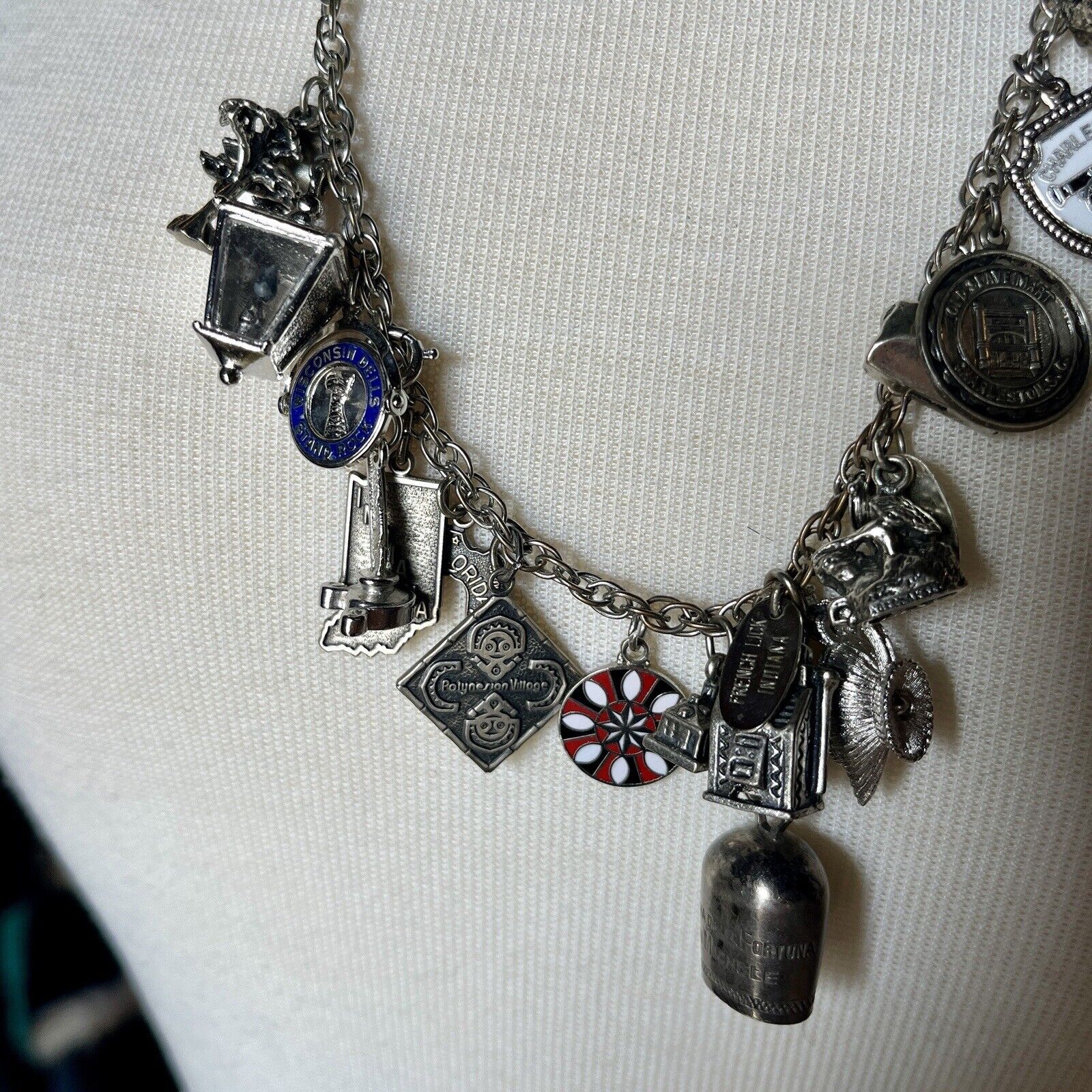 VINTAGE Assorted 20 Charm Necklace Sterling Silve… - image 19