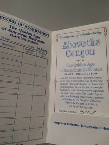 Ted Xaras's "Above the Canyon" Collector's Plate - Picture 6 of 7