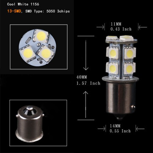 Winetis 1156 P21W BA15S 382 R10W 13SMD LED Reverse Parker Light Bulb 6500K White - Picture 2 of 12